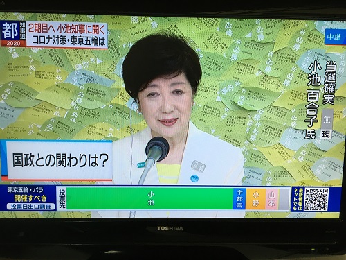 今日のクイズネタ 8 都知事選 20時06分にテレビをつけたらもう 苦笑 岩槻でボクと握手 仮称